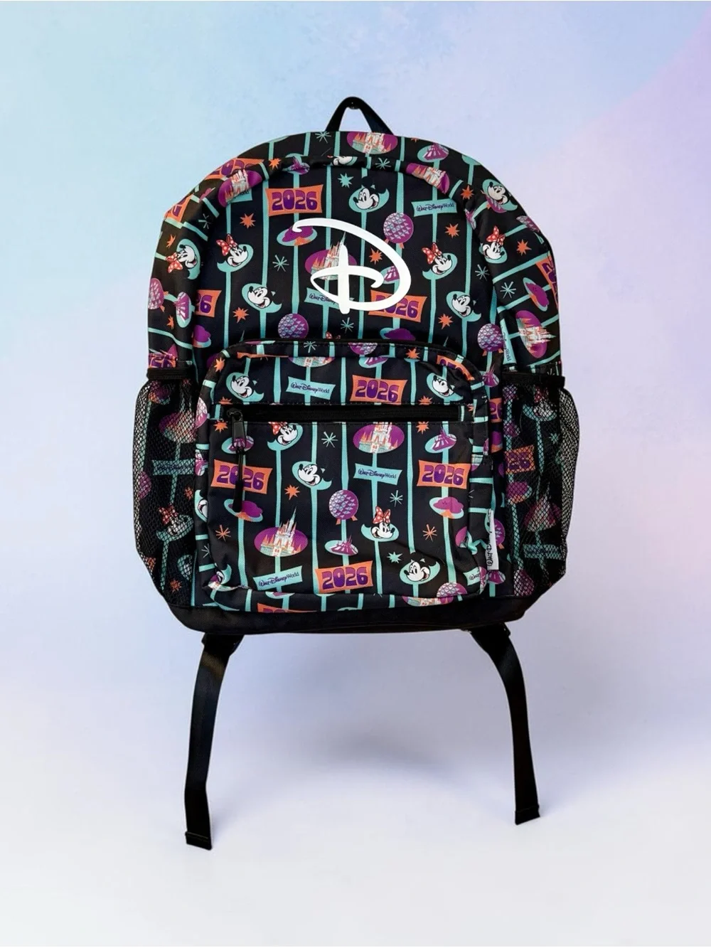 Disney Parks WDW Black 2026 Pattern Backpack - NWT